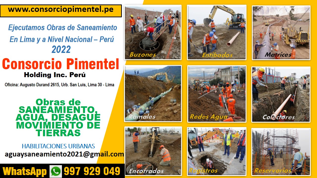 Agua y Saneamiento Perú 2022 Obras y Construcciones a Nivel Nacional